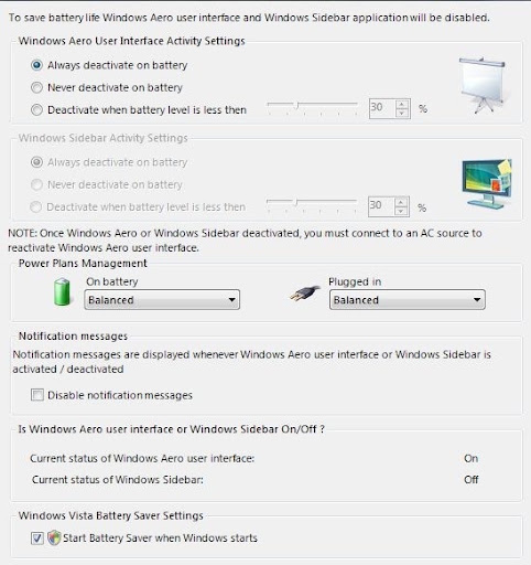 Just code: Vista Battery Saver Beta 2 is available for download